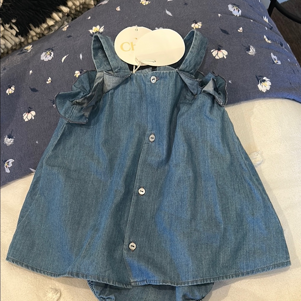 Chloe Blue Denim Baby Dress
